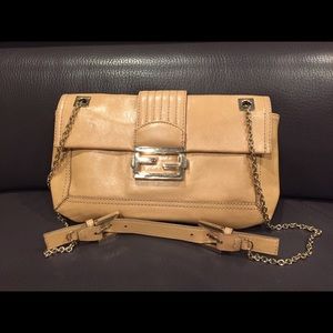 Fendi chain strap leather baguette