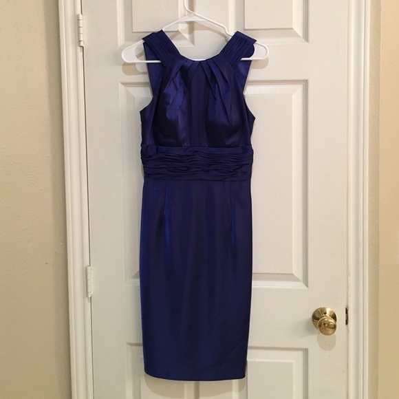 BLUE SATIN DRESS
