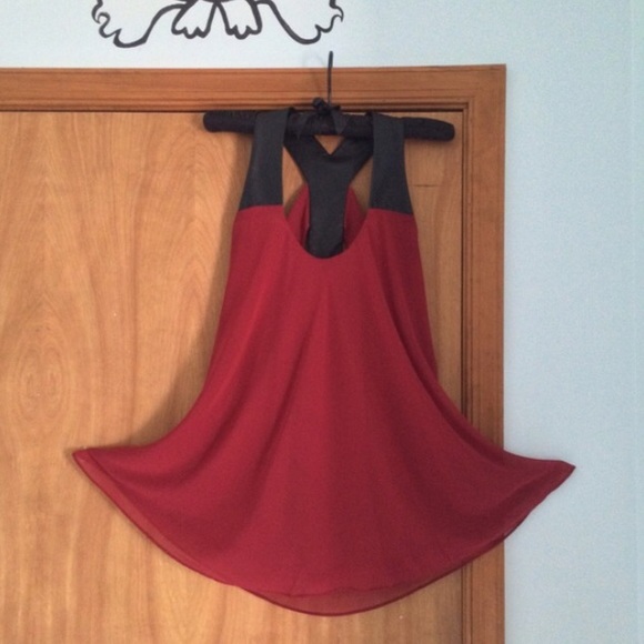 Kohl's Red & Black Faux Leather Tank