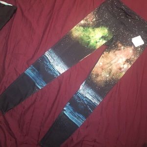 Space design workout leggings