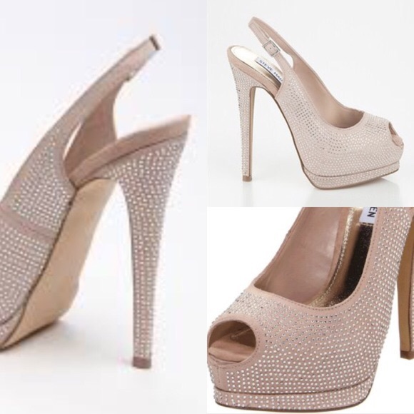 Steve Madden Crystal Peep Toe Platform Pumps
