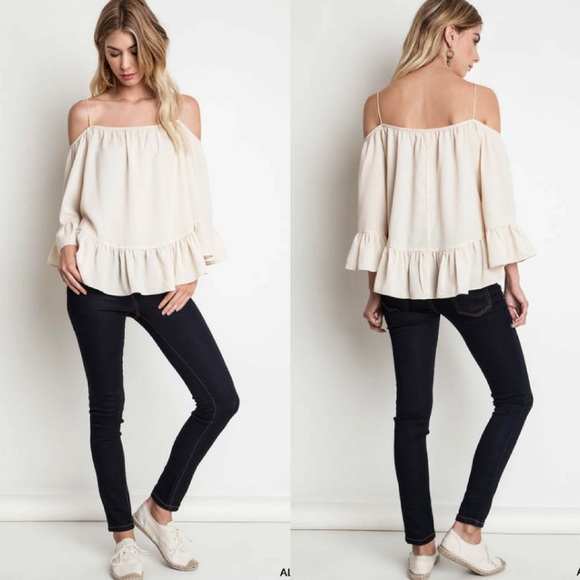 ‼️LAST ONE‼️Ruffled Off The Shoulder Blouse - Picture 2 of 2