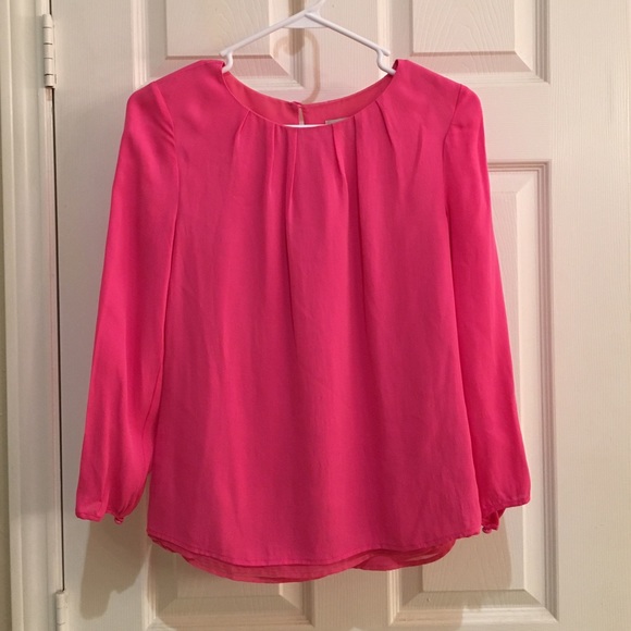 PINK J.CREW SILK BLOUSE