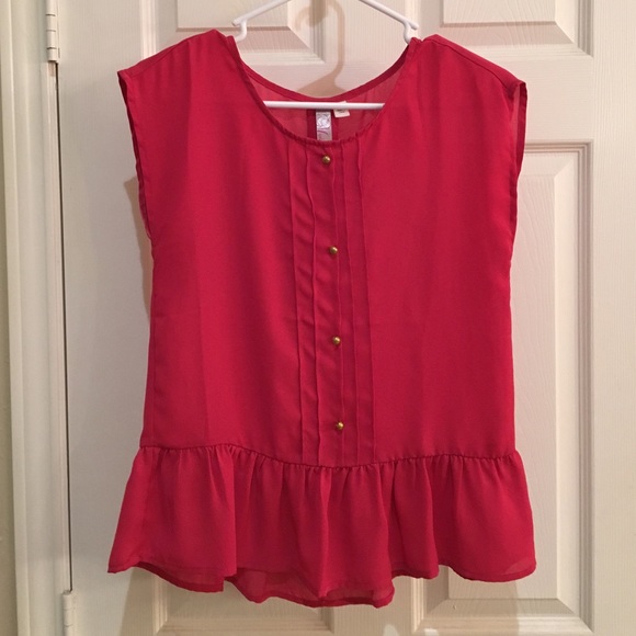PINK PEPLUM SLEEVELESS TOP