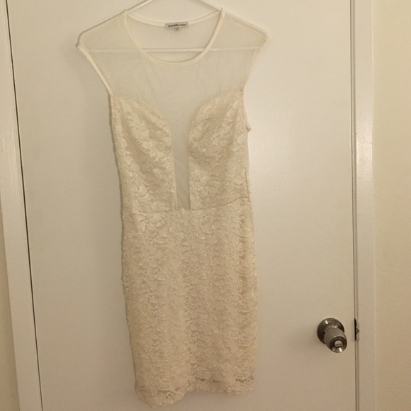 See through Bodycon Cream Dress