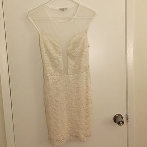 See through Bodycon Cream Dress