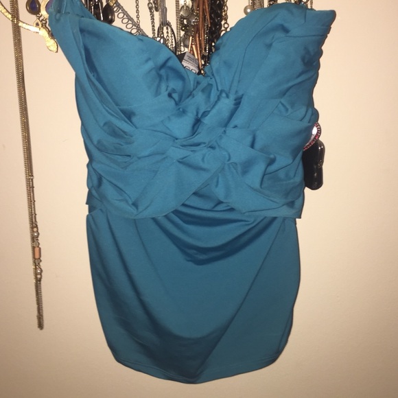 turquoise Bebe tube top