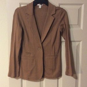 NWOT Caslon stretch knit camel blazer