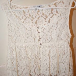 Forever 21 high low lace top