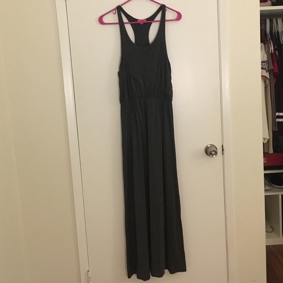 Charcoal Maxi Racerback Dress
