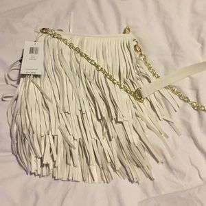 NWT White fringe satchel
