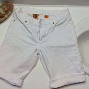 White Tory Burch Bermuda Shorts