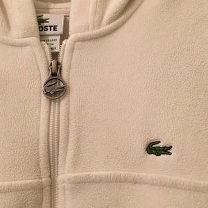 Cream Lacoste fleece zip up hoodie, 34