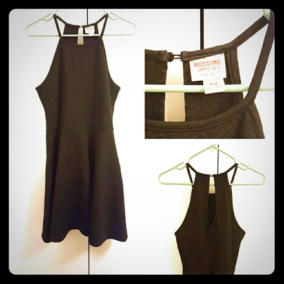 Casual black fit and flare dress