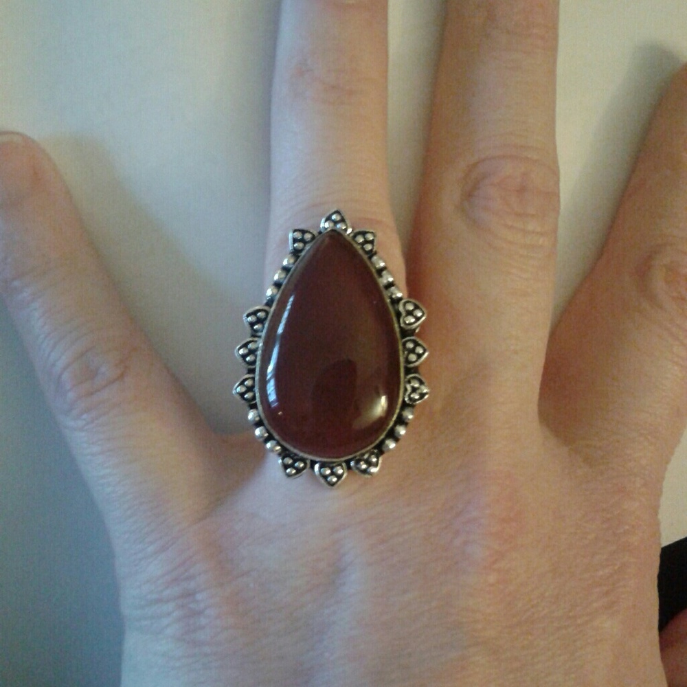 New Artisan Natural Carnelian Solid 925S Rg