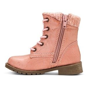 Girls' pink zipper boots