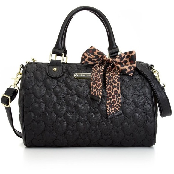 Betsy Johnson quilted heart satchel