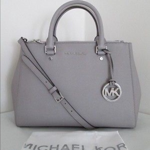 Michael Michael Kors Lg satchel pearl grey leather