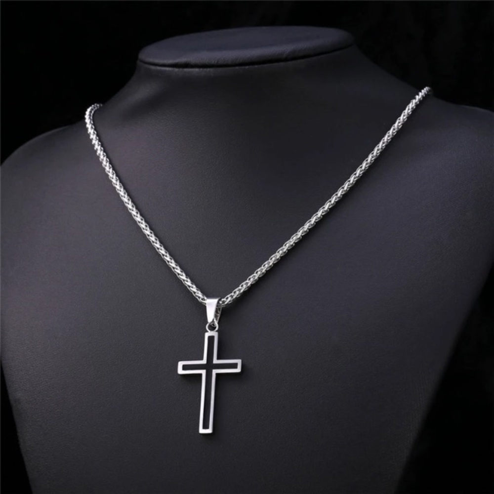 New stainless steel cross necklace for men