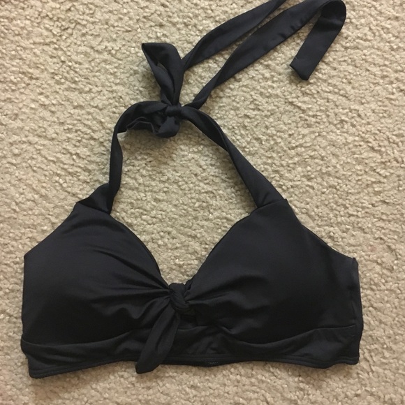 Black halter bikini top.
