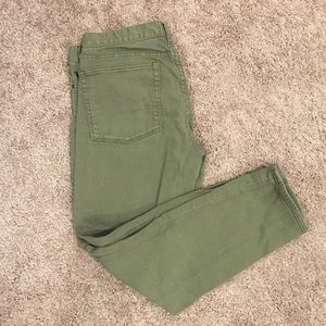 J. Crew Factory Toothpick Olive Jeans