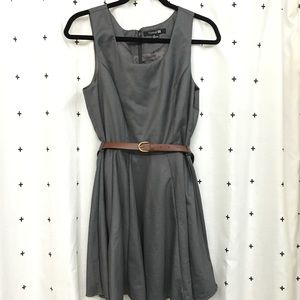 Grey dress with belt