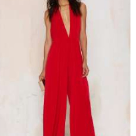 Red Halter Jumpsuit