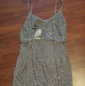 Adrianna Papell silver sequin dress
