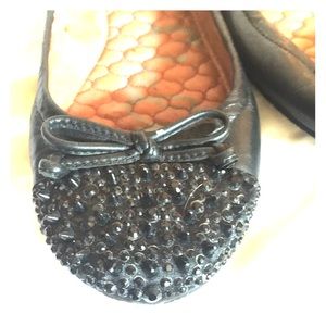 Sam Edelman black ballet for crystal jeweled flats