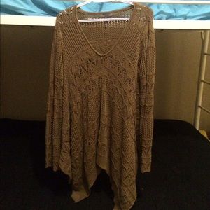 Long front short back sweater