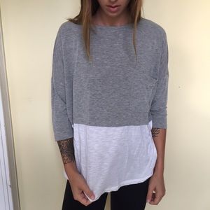 Forever 21 casual design grey and white tee