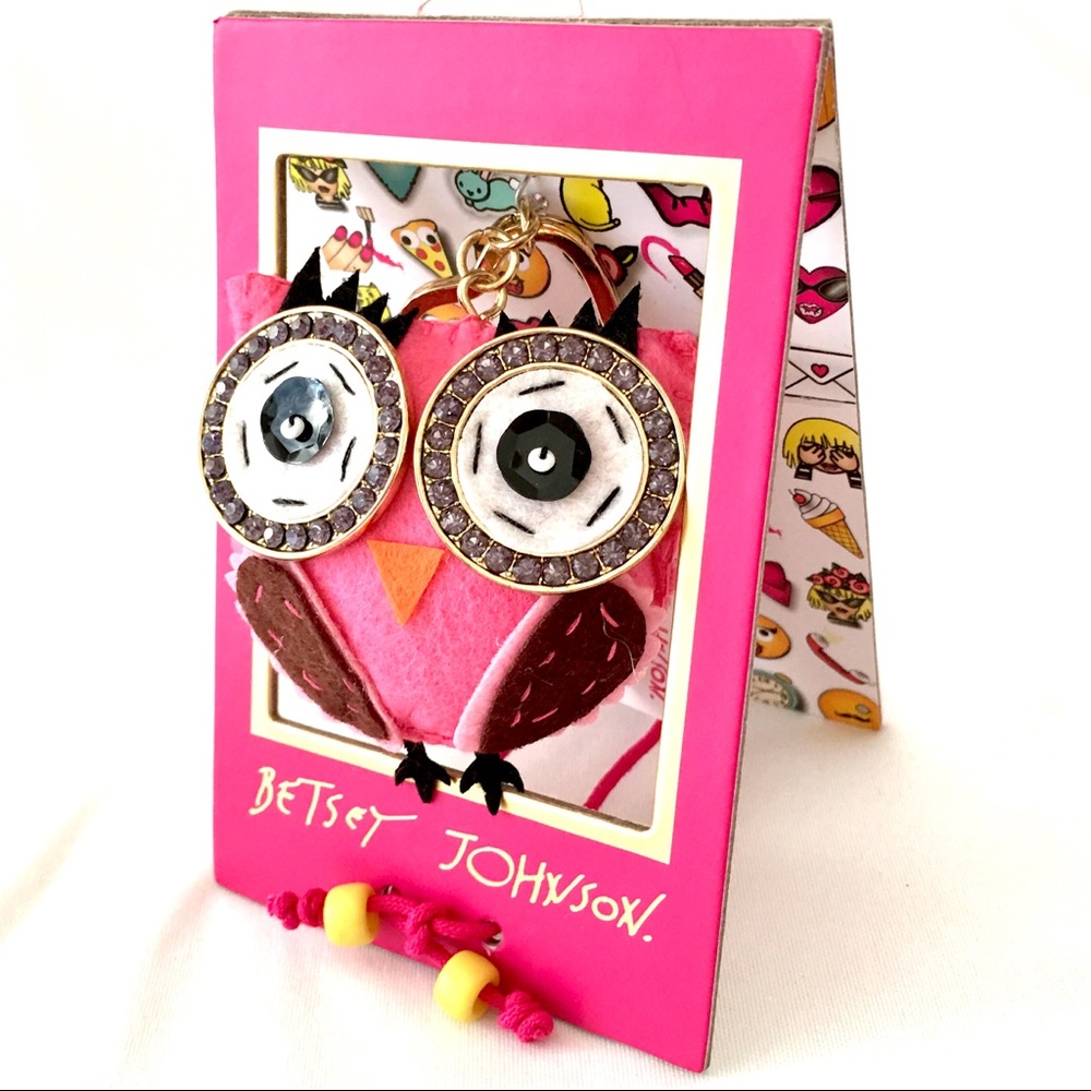 Betsey Johnson CUTE Owl Key Ring Frame **New!**