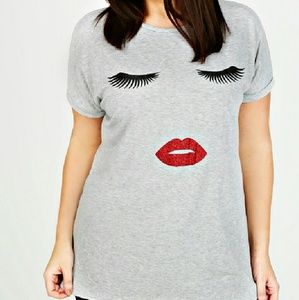 Glitter Lashes & Lips tee