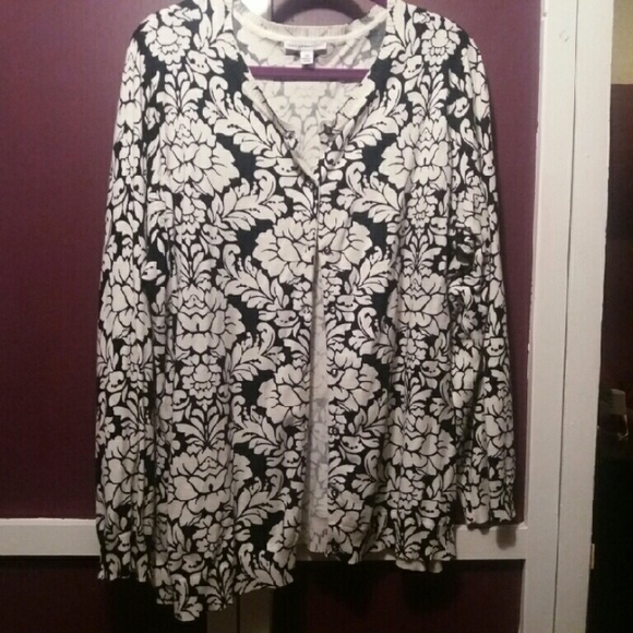 Isaac Mizrahi Live Damask Cardi - Picture 2 of 3