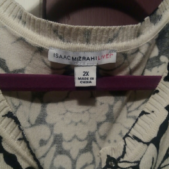 Isaac Mizrahi Live Damask Cardi - Picture 3 of 3