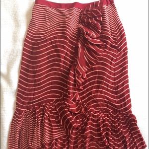 Red silk Tory Burch Skirt