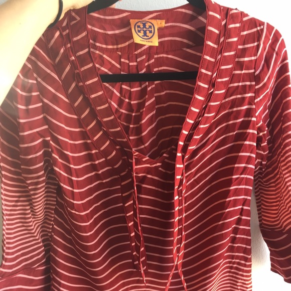 Silk Red Tory Burch Tunic