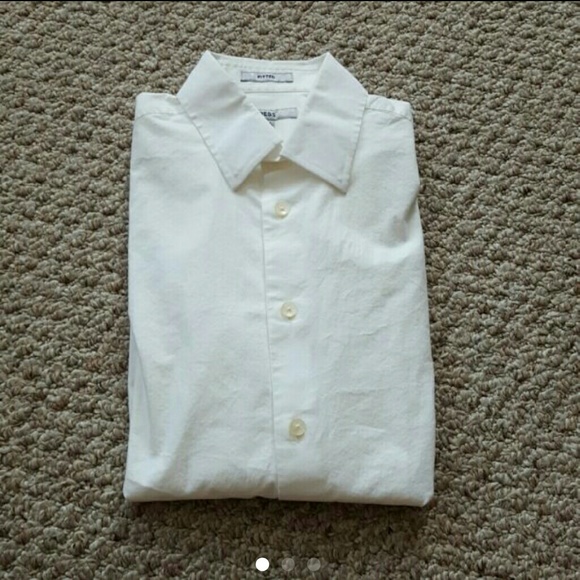 Men's express fitted white button up