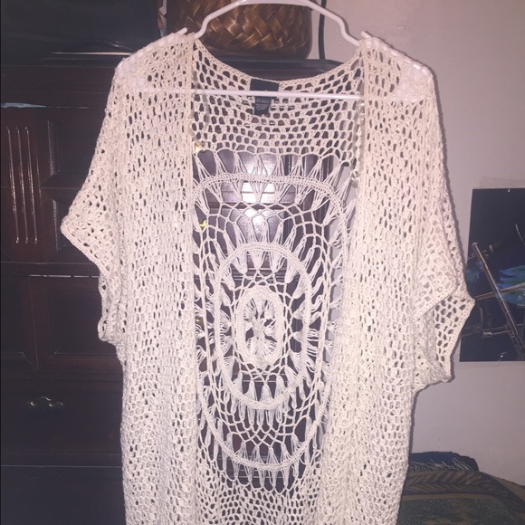Rue 21 fringe open weave cardigan