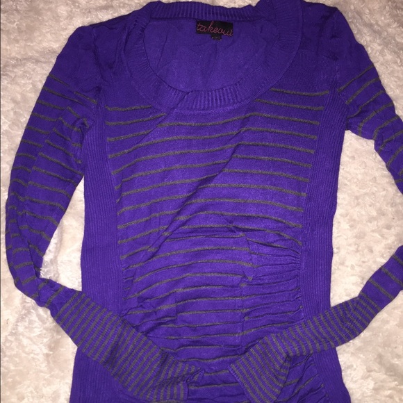 Purple Silver Ribbed Tunic