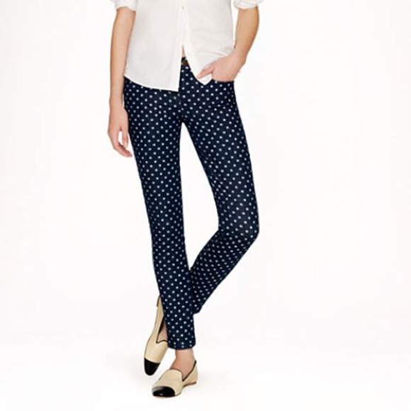 J. Crew Polka Dot Toothpick Skinny Jeans NWOT 24