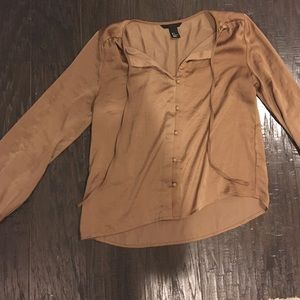 Brown silk top