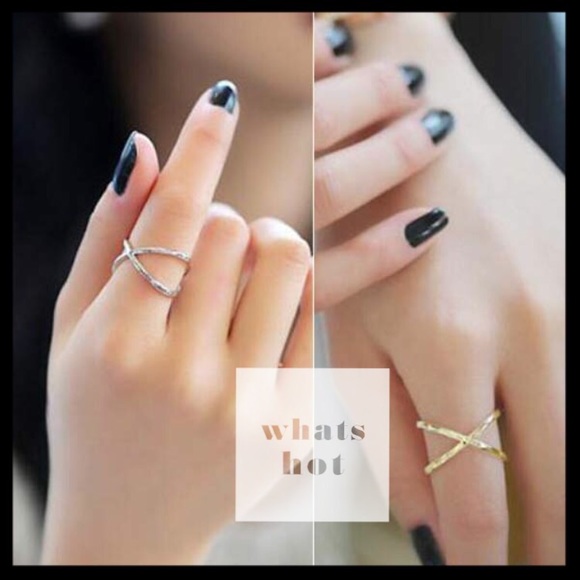 NEW 14kt Gold or Silver Plated Crisscross X Ring