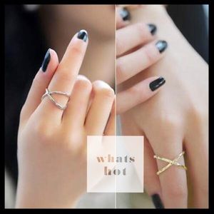 NEW 14kt Gold or Silver Plated Crisscross X Ring