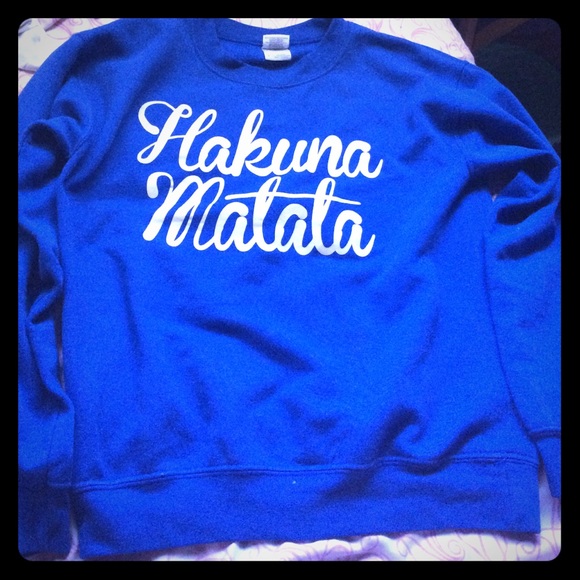 Hakuna Matata Blue crew neck sweatshirt