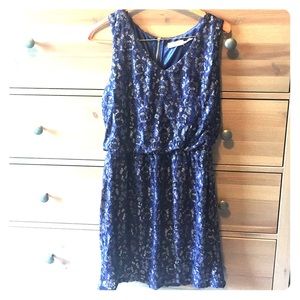 Blue and gold sparkly formal dress