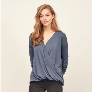 Abercrombie & Fitch Blue Wrap-Front Shirt