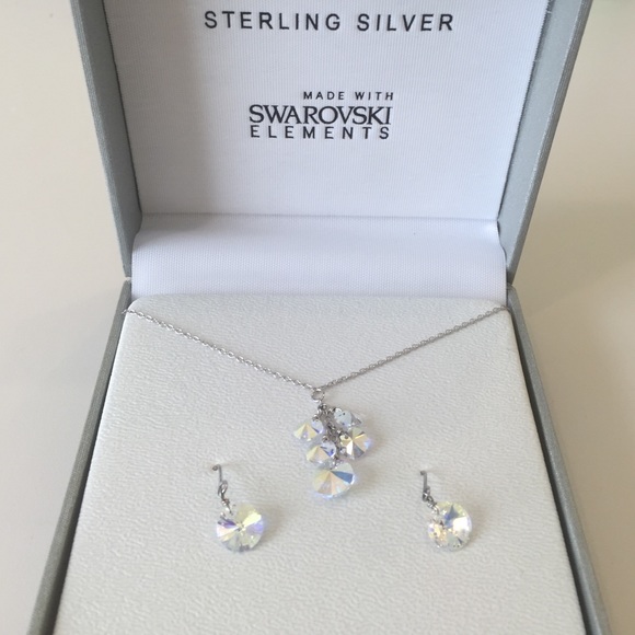 Swarovski Crystal Earrings and Necklace Set