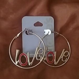 Claire's love earrings