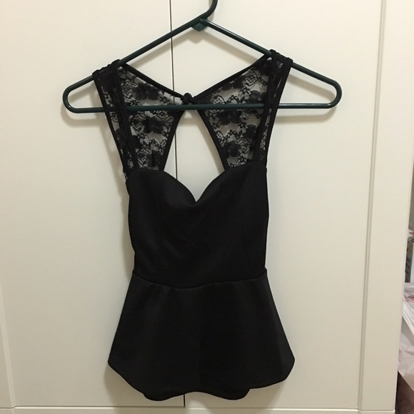 Black Peplum Top
